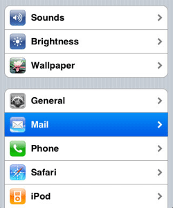 Iphone mail settings