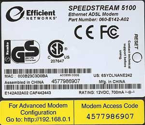 Speedstream DSL Configuration - TOAST.net